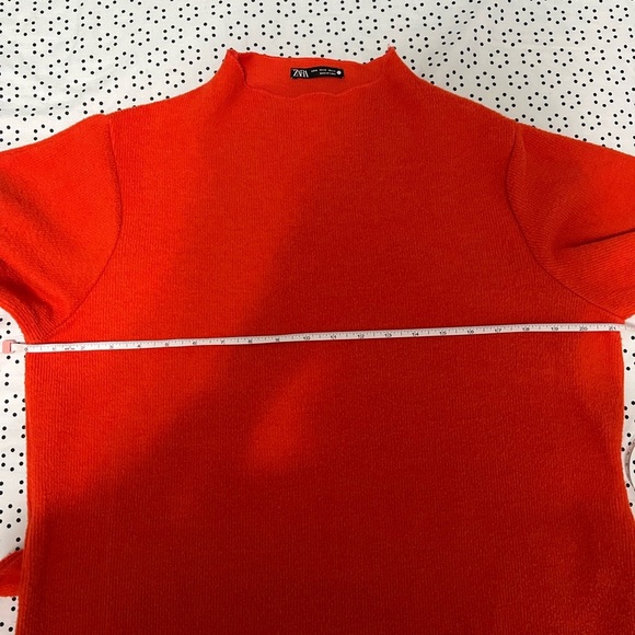 Zara Soft Red Front Tie Knit Sweater (Size M) - Picture 8 of 11